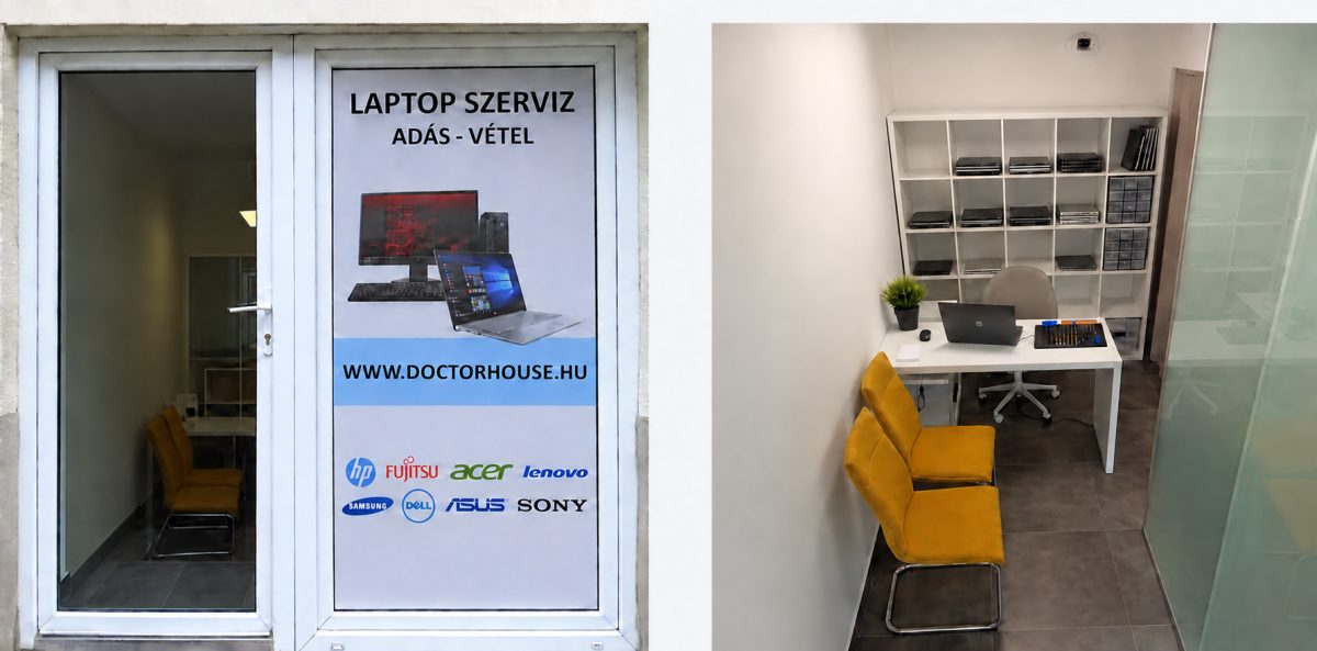 A Doctorhouse laptop szerviz üzlete a XIV. kerületi Gizella úton